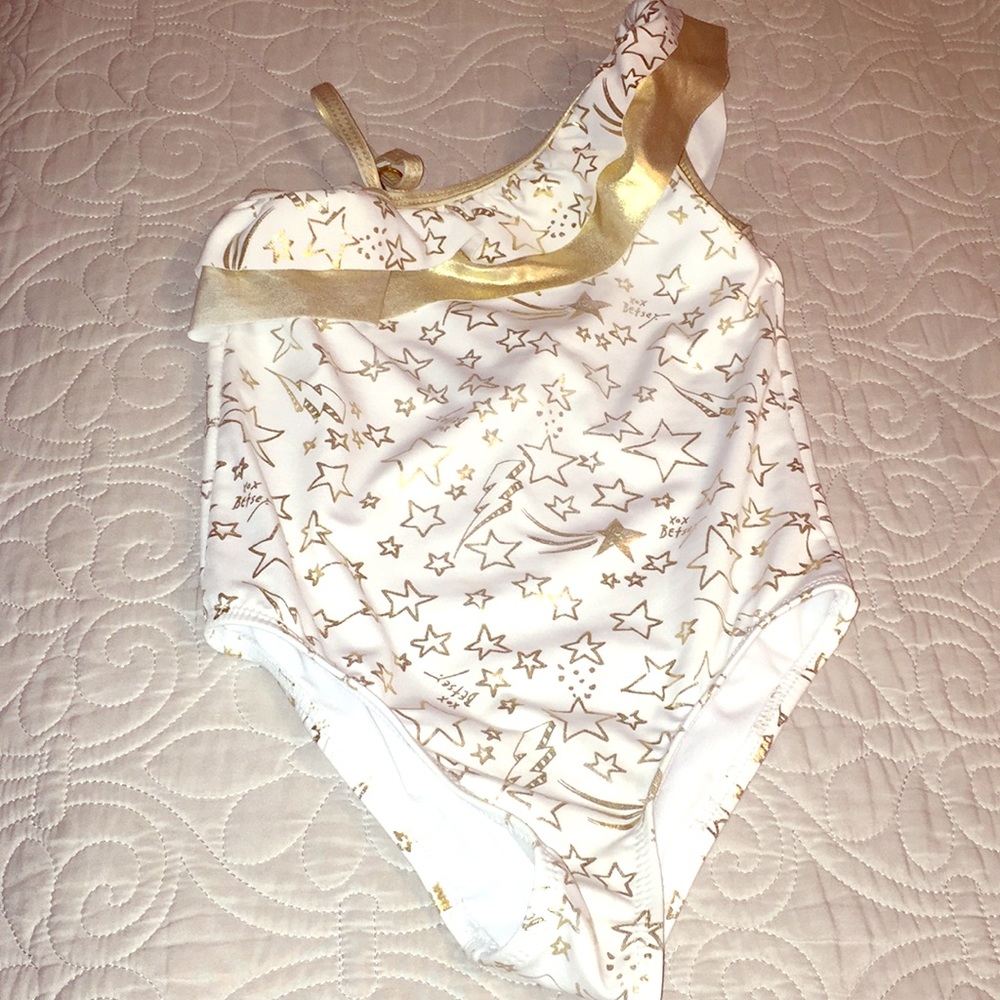 Betsy gold and white size 6 swimsuit